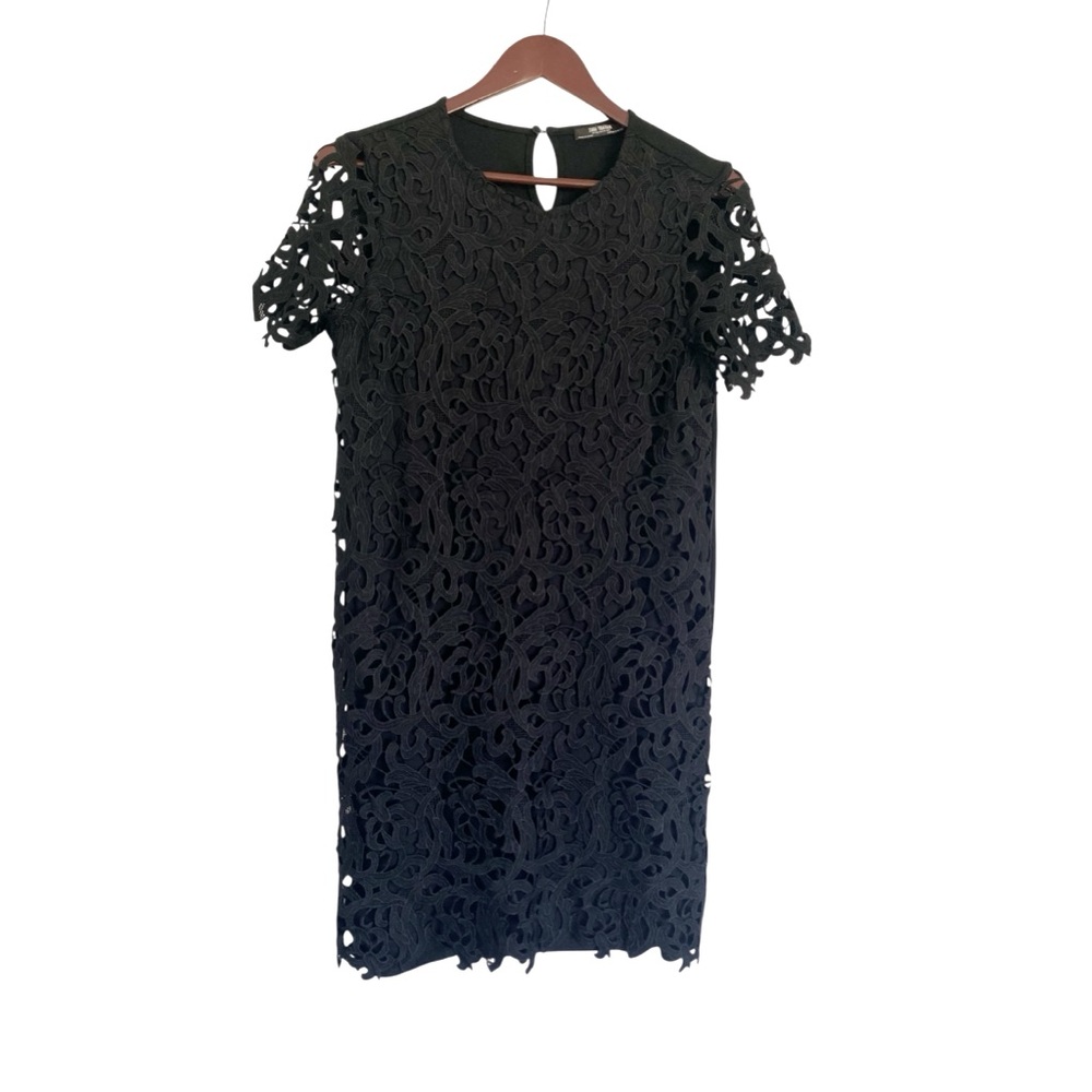 Zara jersey knit sheath dress with lace front